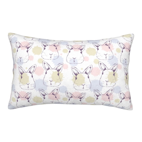 Haiem Pillowcase for Hair and Skin Queen - Hand Drawn Rabbit Printed Soft Pillowcase with Envelope Closure-14"x20"