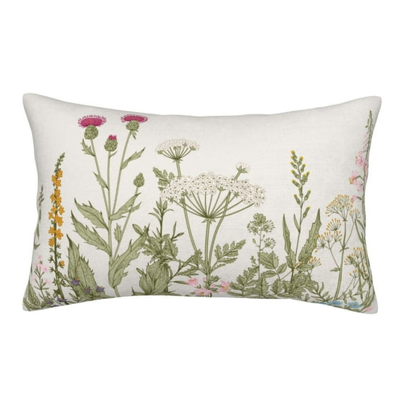 Haiem Pillowcase for Hair and Skin Queen - Herbs and Wildflowers Printed Soft Pillowcase with Envelope Closure-20"x30"