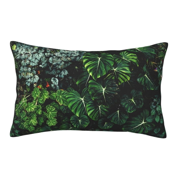 Haiem Pillowcase for Hair and Skin Queen - Lush Foliage Green Plant Printed Soft Pillowcase with Envelope Closure-14"x20"