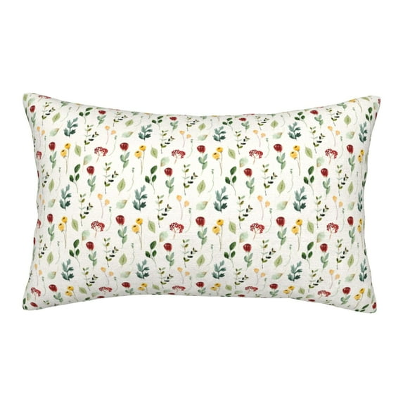 Haiem Pillowcase for Hair and Skin Queen - Mini Wildflower Watercolor Printed Soft Pillowcase with Envelope Closure-14"x20"