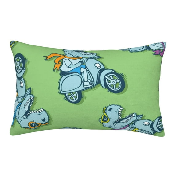 Haiem Pillowcase for Hair and Skin Queen - Motorcycle Riding Dinosaur Printed Soft Pillowcase with Envelope Closure-20"x30"