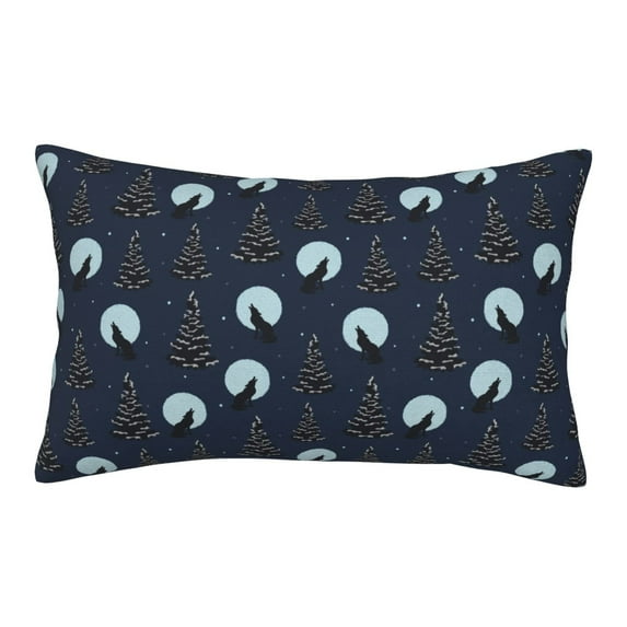 Haiem Pillowcase for Hair and Skin Queen - Night Forest Wolf Printed Soft Pillowcase with Envelope Closure-14"x20"