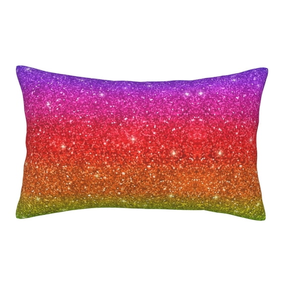 Haiem Pillowcase for Hair and Skin Queen - Rainbow Glitter Printed Soft Pillowcase with Envelope Closure-20"x30"