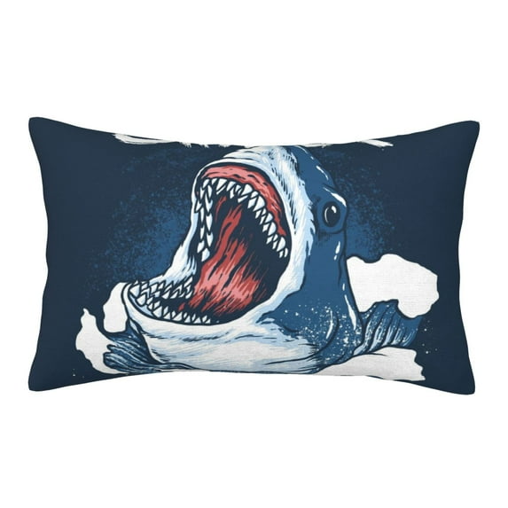 Haiem Pillowcase for Hair and Skin Queen - Shark Printed Soft Pillowcase with Envelope Closure-16"x24"