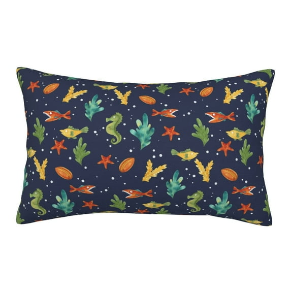 Haiem Pillowcase for Hair and Skin Queen - Shells and Seaweed Printed Soft Pillowcase with Envelope Closure-16"x24"