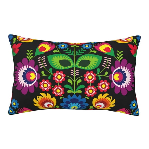 Haiem Pillowcase for Hair and Skin Queen - Traditional Floral Polish Printed Soft Pillowcase with Envelope Closure-20"x30"
