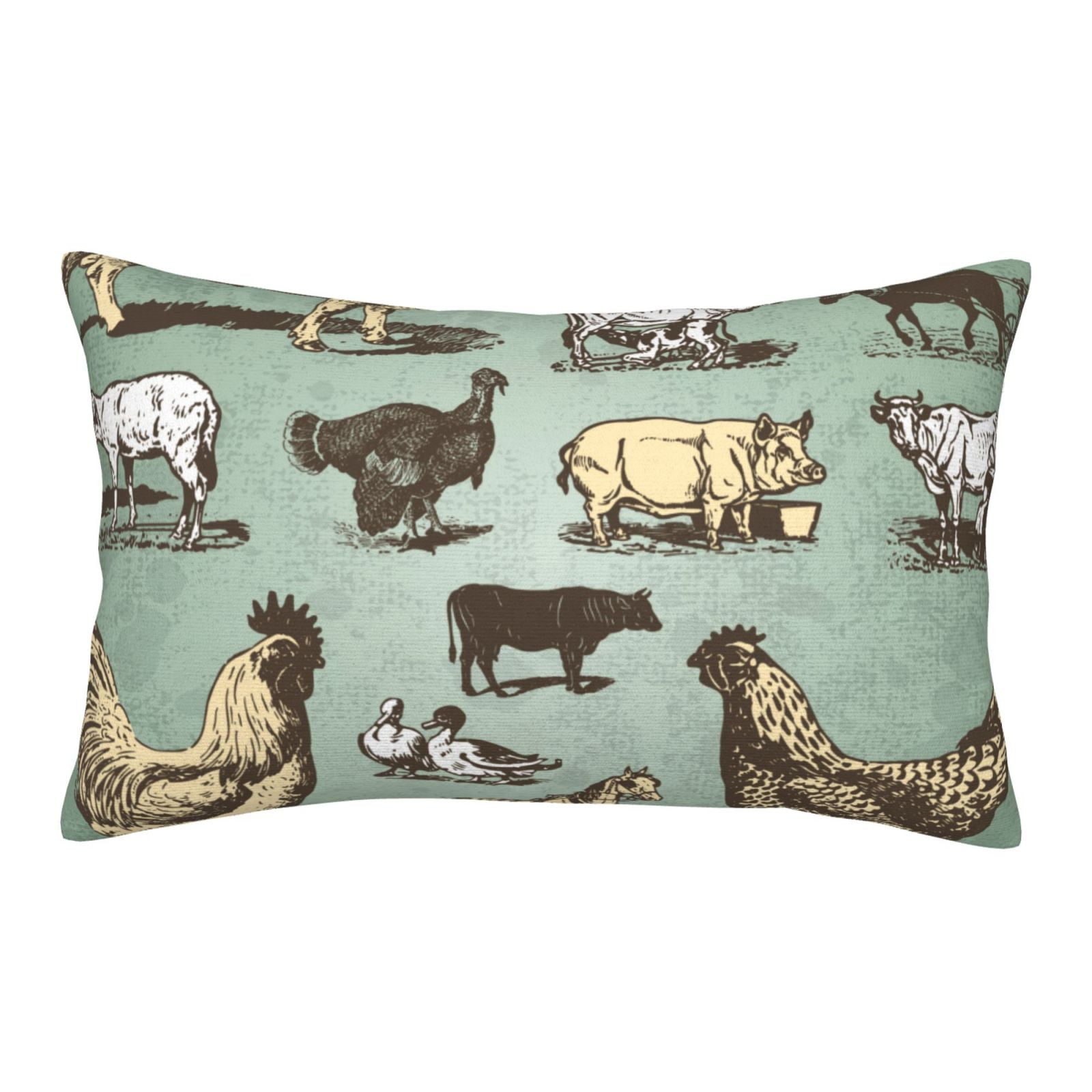 Haiem Pillowcase for Hair and Skin Queen Vintage Farm Animals Printed