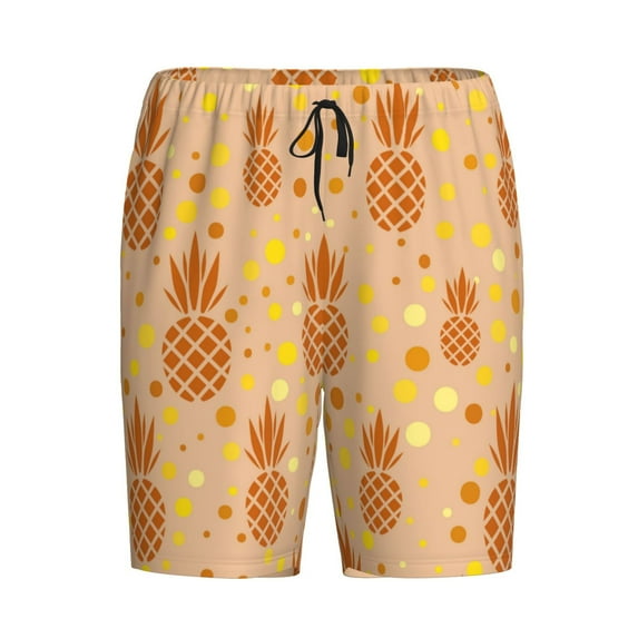Haiem Pineapples Men's Pajama Short with Soft Woven Cotton Elastic Waistband Sleep Short-3X-Large