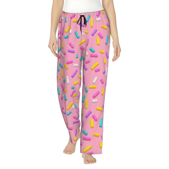 Haiem Pink Donut Women's Pajama Pants Ultra Lightweight Pjs Bottoms Sleepwear Bottom Pants With Pocket Drawstring-Small