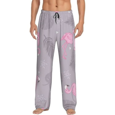 Haiem Pink Flamingo Men's Pajama Pants Ultra Lightweight Pjs Bottoms Sleepwear Bottom Pants with Pocket Drawstring-Small