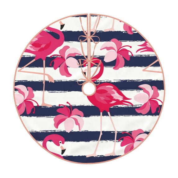 Haiem Pink Flamingos Pattern Christmas Tree Skirt Merry Christmas Party Christmas Tree Decoration,New Year Decorations-36"