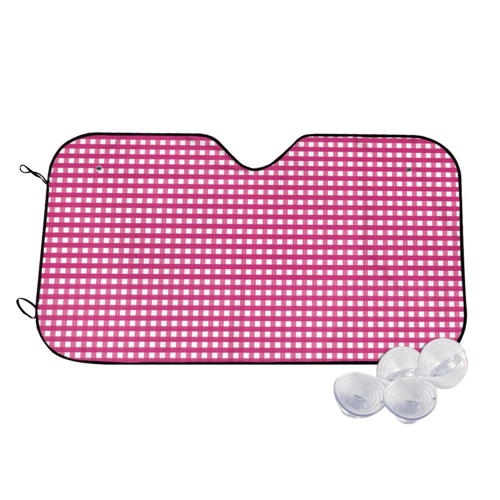 Gingham Red Pattern Print Car Sun Shade