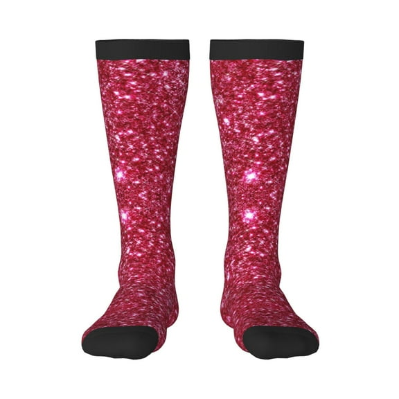 Haiem Pink Glitter Socks, Funny Novelty Crazy Design Cotton Socks Sports Socks Knee High Socks For Men, Women,1Pairs - Gift For Working Friends
