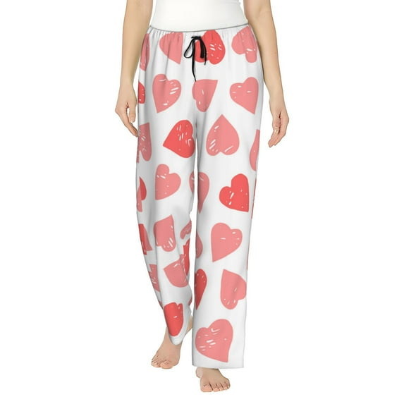 Haiem Pink Hearts1 Women's Pajama Pants Ultra Lightweight Pjs Bottoms Sleepwear Bottom Pants With Pocket Drawstring-XX-Large