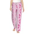 thumbnail image 1 of Haiem Pink Scarf Snowman Women's Pajama Pants Ultra Lightweight Pjs Bottoms Sleepwear Bottom Pants With Pocket Drawstring-X-Large, 1 of 7