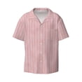 thumbnail image 1 of Haiem Pink Stripes Men's Casual Shirts Short Sleeve Button Down Shirts Fashion Textured Summer Beach Shirt-Small, 1 of 7