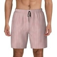 thumbnail image 1 of Haiem Pink Stripes Mens Swim Trunks with Compression Liner 2 in 1 Swimming Shorts Stretch Swimwear Quick Dry,Board Shorts-Medium, 1 of 9