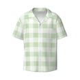 thumbnail image 1 of Haiem Pistachio Green Checkboard Men's Casual Shirts Short Sleeve Button Down Shirts Fashion Textured Summer Beach Shirt-XX-Large, 1 of 7