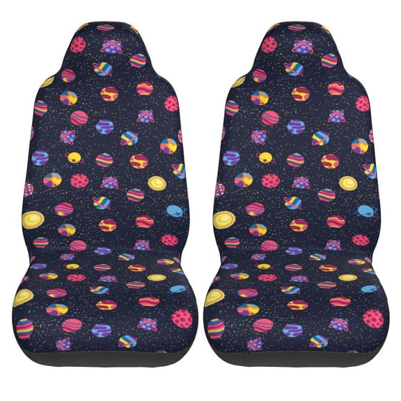 Haiem Planets Printed Car Seat Covers Set of 2, Universal Fit Car Seat Covers,Protective Seat Covers,Comfortable Car Seat Covers, Easy Installation Seat Covers