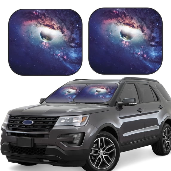 Haiem Planets Stars And Galaxies Car Windshield Sun Shade (2 Pieces) Foldable Windshield Sun Shade Car Accessories for Truck SUV Pickup-Small