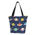 thumbnail image 1 of Haiem Planets and Stars Pattern Shoulder Bag - Durable and Spacious Tote Bag,Versatile Shopping Bag, 1 of 9