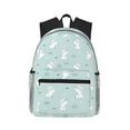 thumbnail image 1 of Haiem Playing Rabbit Lightweight Backpack for School, Classic Basic Water Resistant Casual Daypack for Travel with Bottle Side Pockets, 1 of 8
