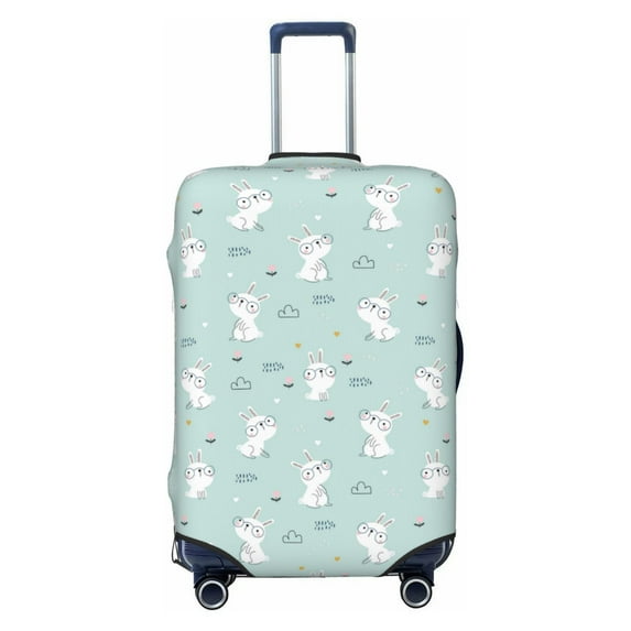 Haiem Playing Rabbit Luggage Cover Printed Suitcase Covers for Luggage Elastic Washable Suitcase Protector Fits 18-32 Inch Luggage-Large