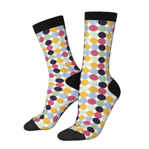 Haiem Polka Dot Pattern Crew Socks – Soft & Durable Moisture-wicking Socks, Stay-Up Fit for Business, Work, and Casual Wear Size 5-11