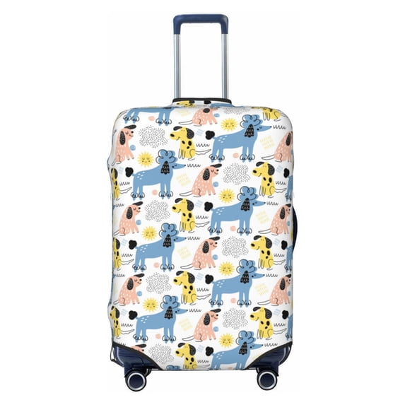 Haiem Poodle Dog Luggage Cover Printed Suitcase Covers for Luggage Elastic Washable Suitcase Protector Fits 18-32 Inch Luggage-Small