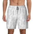 thumbnail image 1 of Haiem Poodle Dog Mens Swim Trunks with Compression Liner 2 in 1 Swimming Shorts Stretch Swimwear Quick Dry,Board Shorts-X-Large, 1 of 9