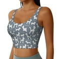 thumbnail image 1 of Haiem Poodle Dog Pattern Womens Sports Bra - U Neck Padded Low Impact Yoga Bra Workout Crop Top Gym Moisture-Wicking Workout Vest -X-Large, 1 of 9