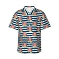 thumbnail image 1 of Haiem Popcorn On Blue Lines Printed Hawaiian Shirt for Men - Men’s Casual Beach Summer Shirts - Stretch Fabric with Modern Fit-X-Large, 1 of 9