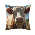 thumbnail image 1 of Haiem Prairie Flower Cow Print Velvet Soft Solid Decorative Square Throw Pillow Covers Set with Elegant Piping Christmas Cushion Case for Sofa Bedroom Car-20"x20", 1 of 8