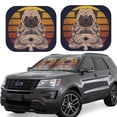 thumbnail image 1 of Haiem Pug Dog Yoga Windshield Sun Shade: Universal Foldable 2-Piece Car Front Window Sunshade - Blocks Uv Rays, And Reduces Heat,Essential Car Accessory Large, 1 of 7