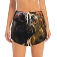 thumbnail image 1 of Haiem Pug Wearing Sunglasses Flowers Women's 2 in 1 Running Shorts - Lightweight Athletic Workout Gym Yoga Breathable Sports Shorts Liner with Phone Pockets-Small, 1 of 9