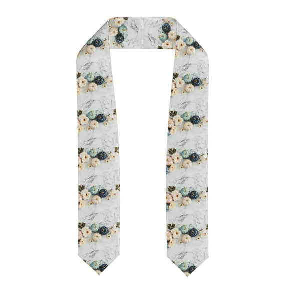 Haiem Pumpkin And White Marble Pattern Graduation Stole 2024 | Premium Satin Sash for Graduation Ceremony
