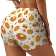 thumbnail image 1 of Haiem Pumpkin Maple Leaves No Front Seam Biker Shorts for Women Yoga Workout Gym Bike Shorts with Tummy Control Moisture-Wicking-Medium, 1 of 9