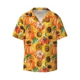 thumbnail image 1 of Haiem Pumpkins And Sunflowers Men's Casual Shirts Short Sleeve Button Down Shirts Fashion Textured Summer Beach Shirt-X-Large, 1 of 7