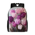 thumbnail image 1 of Haiem Purple And Pink Tulip Bouquet Backpack - Stylish and Durable 15-inch Laptop Backpack with Waterproof Oxford Fabric, 1 of 8
