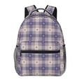 thumbnail image 1 of Haiem Purple Floral Gingham Check Plaid Printed School Backpack,Casual Travel Lightweight Backpack,Durable Comfortable Multifunctional Backpack,Laptop Backpack, 1 of 5