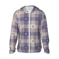 thumbnail image 1 of Haiem Purple Floral Gingham Check Plaid UPF 50+ Fishing Shirts for Men Long Sleeve UV Sun Protection Hoodie Non-Mask Outdoor Hiking Shirts, 1 of 9