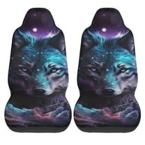 Haiem Purple Sky Wolf Printed Car Seat Covers Set of 2, Universal Fit Car Seat Covers,Protective Seat Covers,Comfortable Car Seat Covers, Easy Installation Seat Covers