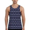 thumbnail image 1 of Haiem Purple and Blue Squares Men Workout Tank Top Gym Bodybuilding Sleeveless Muscle T Shirts Athletic Tank Breathable Workout Shirt-3X-Large, 1 of 9
