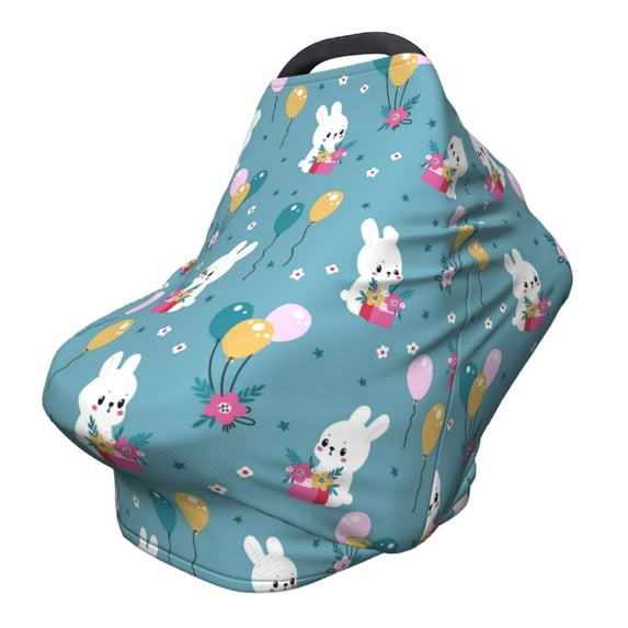 Haiem Rabbit And Balloon Baby Nursing Cover & Nursing Poncho - Multi Use Cover for Baby Car Seat Canopy, Stroller Cover, 360°Full Privacy Breastfeeding Coverage