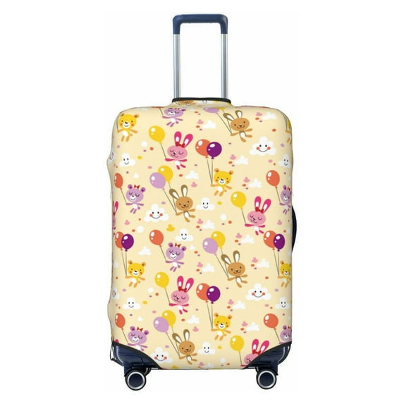 Haiem Rabbit And Balloon Luggage Cover Printed Suitcase Covers for Luggage Elastic Washable Suitcase Protector Fits 18-32 Inch Luggage-Small