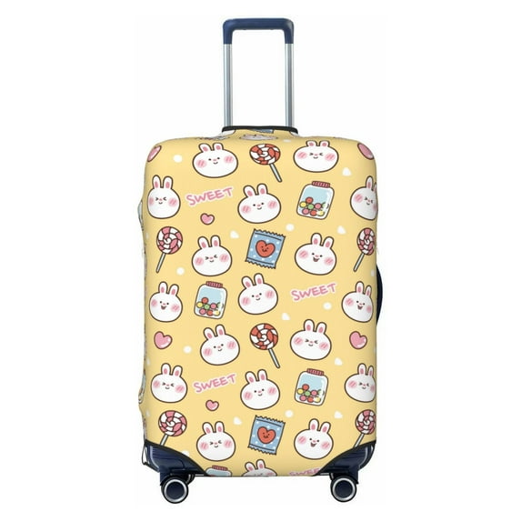 Haiem Rabbit And Candy Luggage Cover Printed Suitcase Covers for Luggage Elastic Washable Suitcase Protector Fits 18-32 Inch Luggage-X-Large