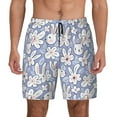 thumbnail image 1 of Haiem Rabbit And Floral Mens Swim Trunks with Compression Liner 2 in 1 Swimming Shorts Stretch Swimwear Quick Dry,Board Shorts-Medium, 1 of 9