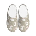 thumbnail image 1 of Haiem Rabbit And Flower Print Women's Fuzzy Memory Foam House Slipper Cozy Home Footwear Non-slip Winter Slippers-39/40, 1 of 7