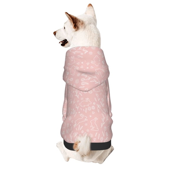 Haiem Rabbit And Flower for Winter Dog Hoodie Sweatshirts with Pockets Warm Dog Clothes for Small Dogs Chihuahua-X-Large