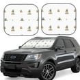 thumbnail image 1 of Haiem Rabbit Blowing Dandelions Car Windshield Sun Shade (2 Pieces) Foldable Windshield Sun Shade Car Accessories for Truck SUV Pickup-Medium, 1 of 7